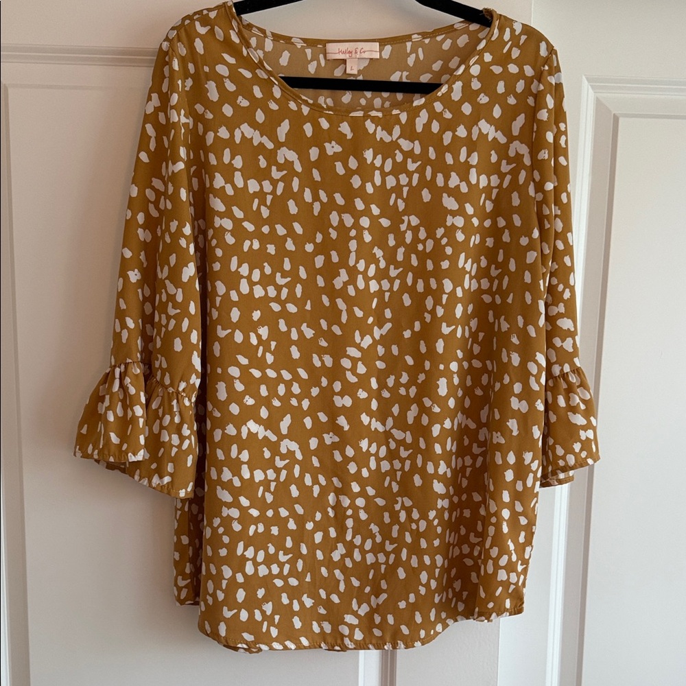 Elegant Mustard Patterned Blouse